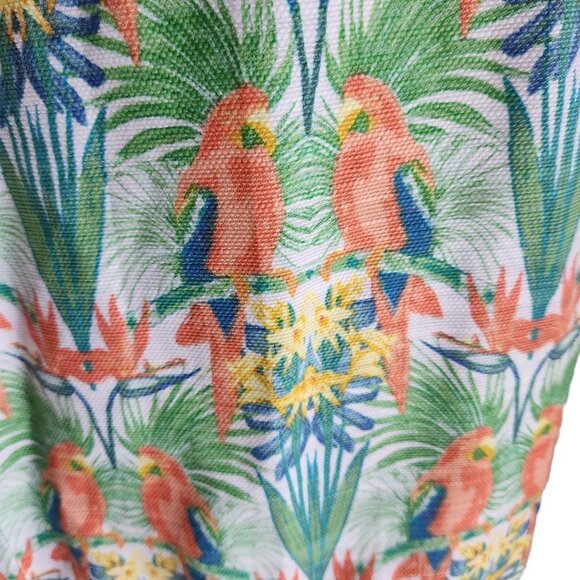 Talbots Dress 12 Green Multi Tropical Parrot Bird Floral Sleeveless Buttons NEW - Picture 7 of 11